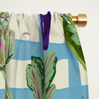 Blue Gingham Farmers Market Pattern Window Curtain Gallery Image 2