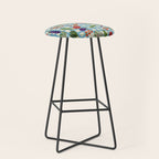 Blue Gingham Farmers Market Pattern Stool Gallery Image 1