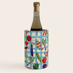 Blue Gingham Farmers Market Pattern Wine Chiller Gallery Image 3