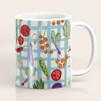 Blue Gingham Farmers Market Pattern Coffee Mug Gallery Image 1