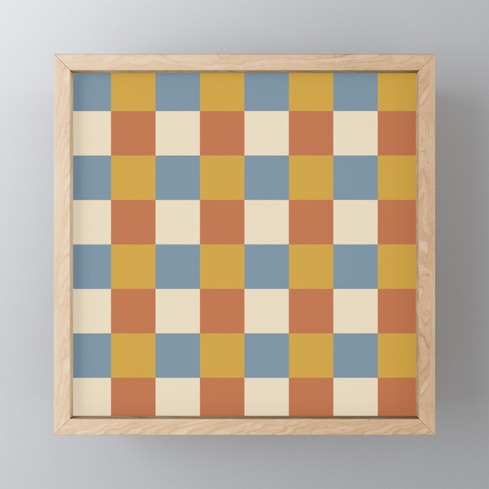 Checkered Multicolor Pattern XXXI Retro Summer Mini Art Print Gallery Image 1