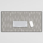 Raindrops, Gray, Minimalism, Abstract Art Desk Mat Gallery Image 1