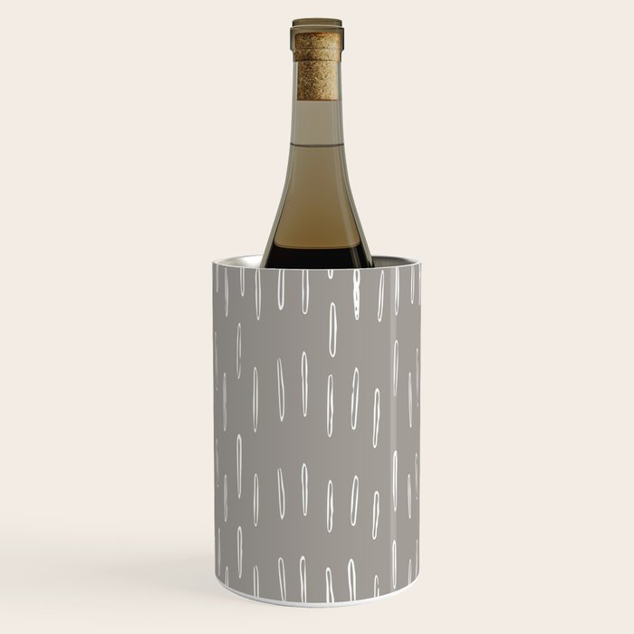 Raindrops, Gray, Minimalism, Abstract Art Wine Chiller Gallery Image 2