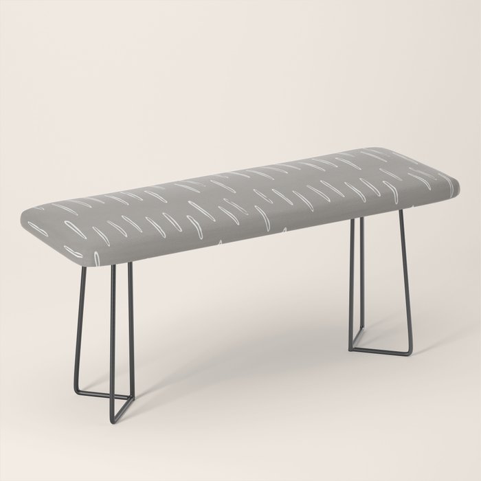 Raindrops, Gray, Minimalism, Abstract Art Bench Gallery Image 1