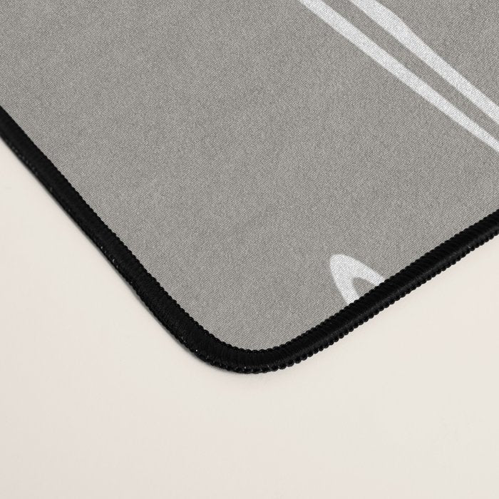 Raindrops, Gray, Minimalism, Abstract Art Desk Mat Gallery Image 4