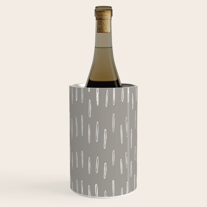 Raindrops, Gray, Minimalism, Abstract Art Wine Chiller Gallery Image 3