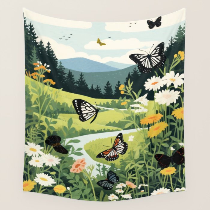 Butterfly Path Wall Tapestry Gallery Image 4