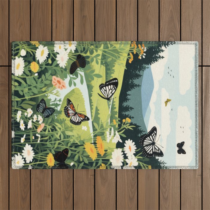 Butterfly Path Outdoor Rug Gallery Image 1