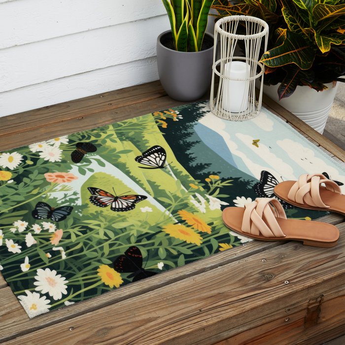 Butterfly Path Outdoor Rug Gallery Image 2
