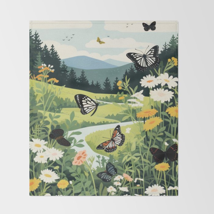 Butterfly Path Throw Blanket Gallery Image 2