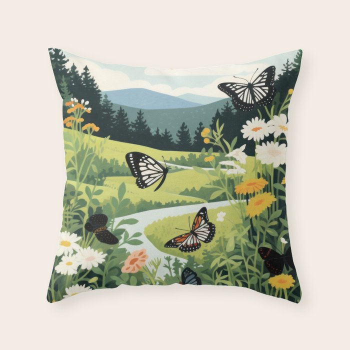 Butterfly Path Throw Pillow Gallery Image 1
