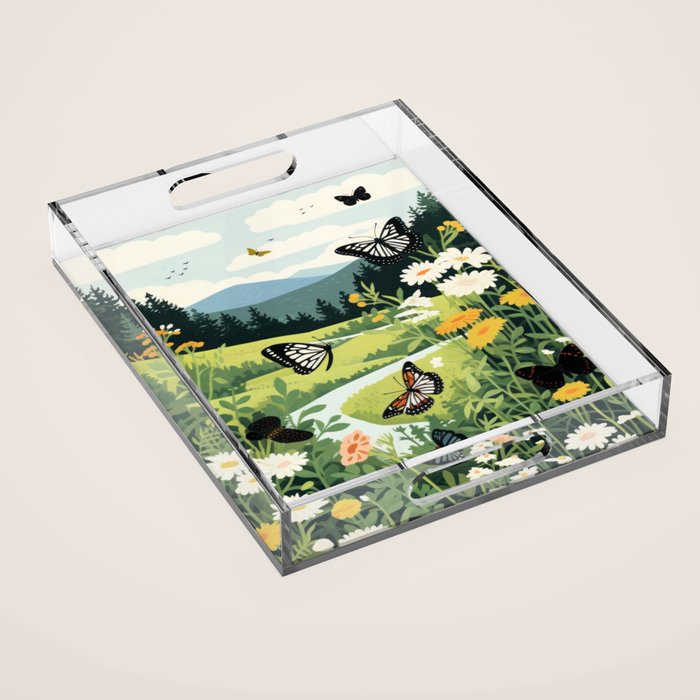 Butterfly Path Acrylic Tray Gallery Image 1