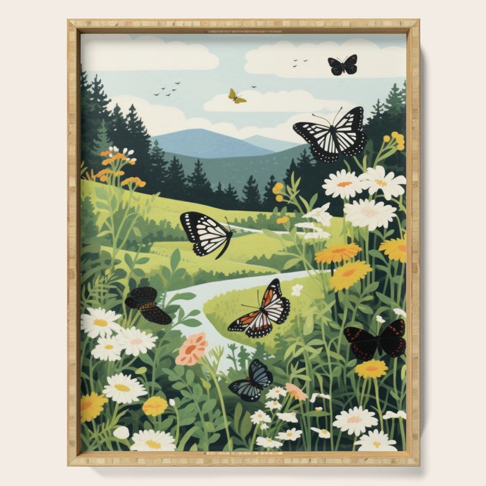 Butterfly Path Serving Tray Gallery Image 1