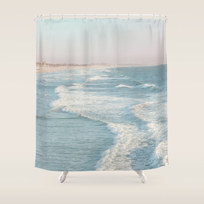 Santa Monica - California Beach Photography Shower Curtain Gallery Image 1