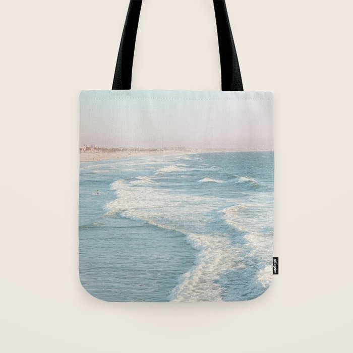 Santa Monica - California Beach Photography Tote Bag Gallery Image 1