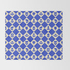 Abstract blue flower collage art pattern Throw Blanket Gallery Image 2