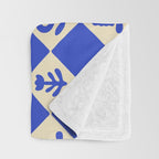 Abstract blue flower collage art pattern Throw Blanket Gallery Image 3