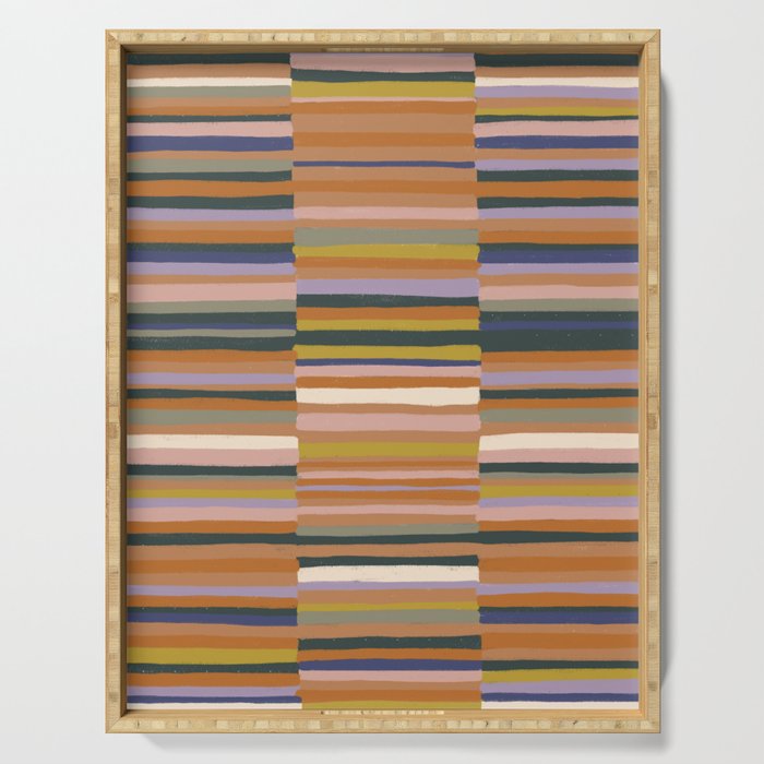 Brown striped pattern Serving Tray Gallery Image 1