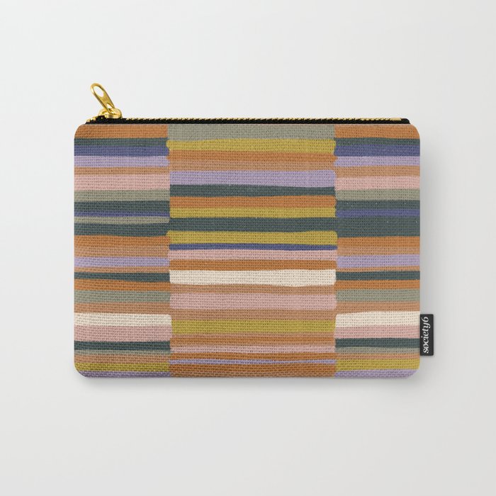 Brown striped pattern Carry All Pouch Gallery Image 1