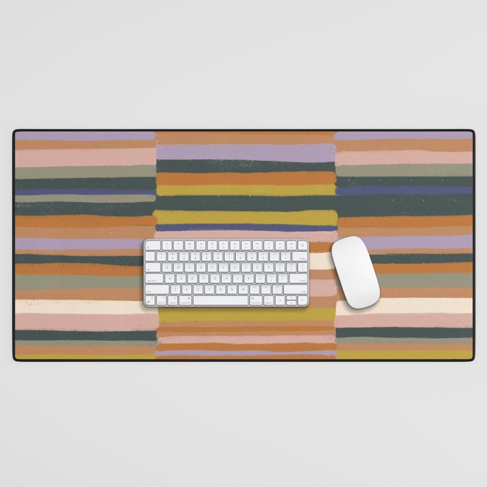 Brown striped pattern Desk Mat Gallery Image 1