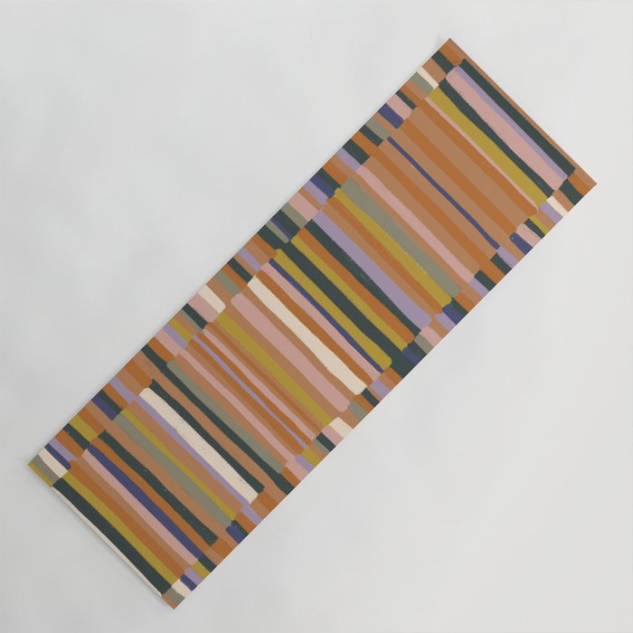 Brown striped pattern Yoga Mat Gallery Image 1
