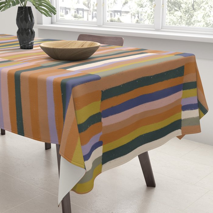 Brown striped pattern Tablecloth Gallery Image 3