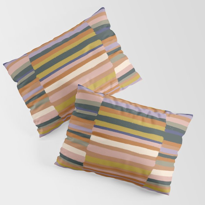 Brown striped pattern Pillow Sham Gallery Image 1