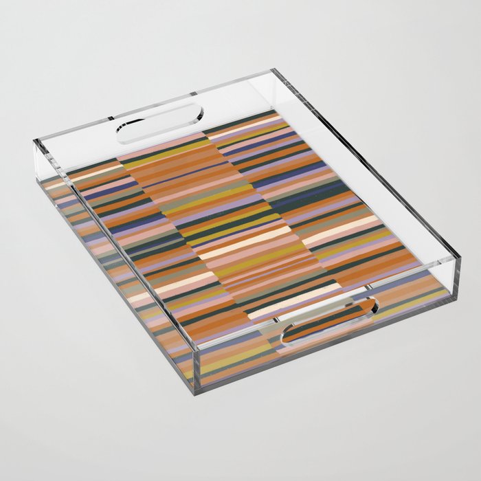 Brown striped pattern Acrylic Tray Gallery Image 1