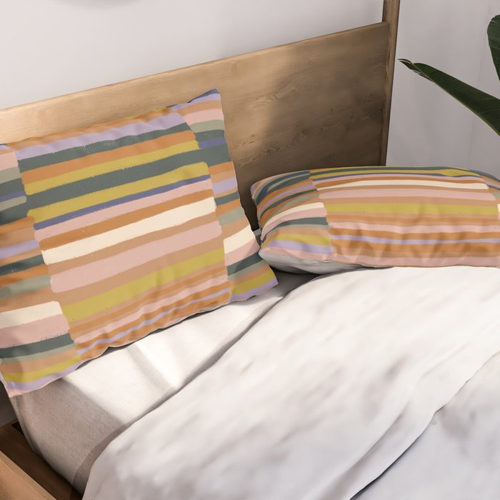 Brown striped pattern Pillow Sham Gallery Image 2