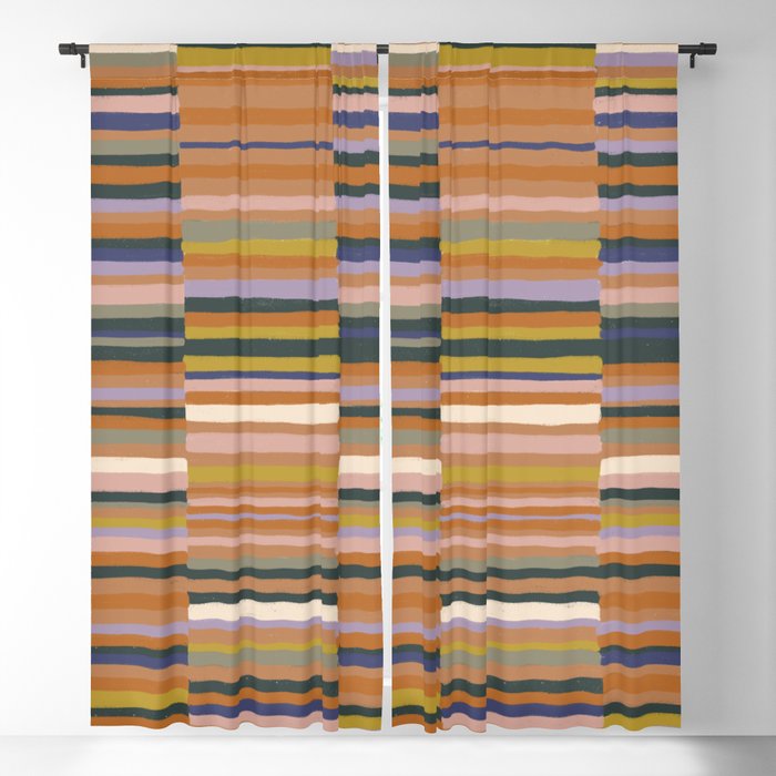 Brown striped pattern Window Curtain Gallery Image 1