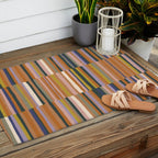 Brown striped pattern Outdoor Rug Gallery Image 2