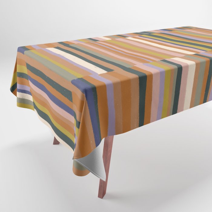 Brown striped pattern Tablecloth Gallery Image 1