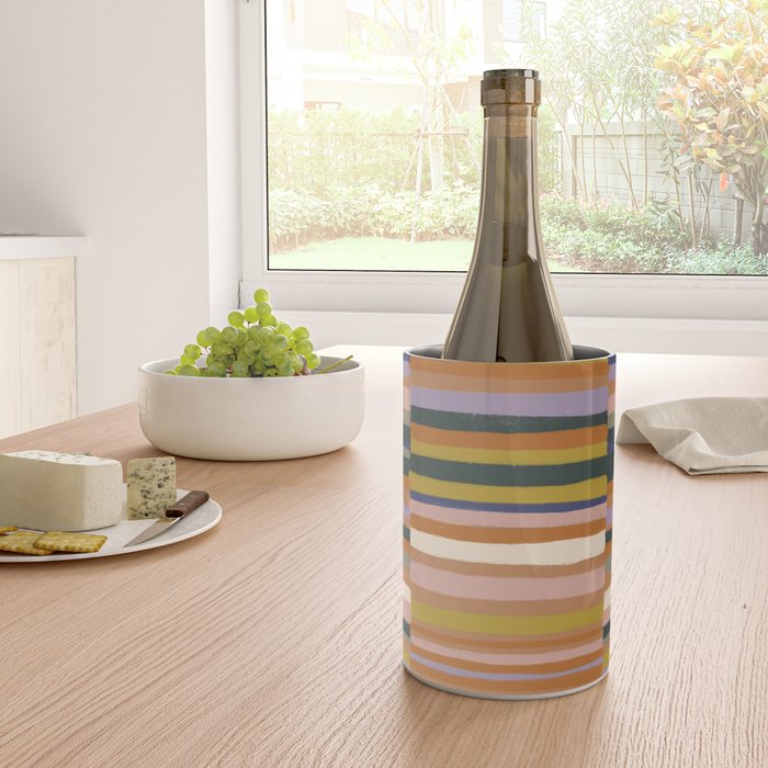 Brown striped pattern Wine Chiller Gallery Image 4