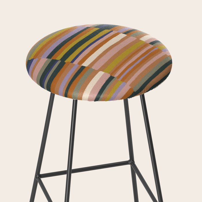 Brown striped pattern Stool Gallery Image 2