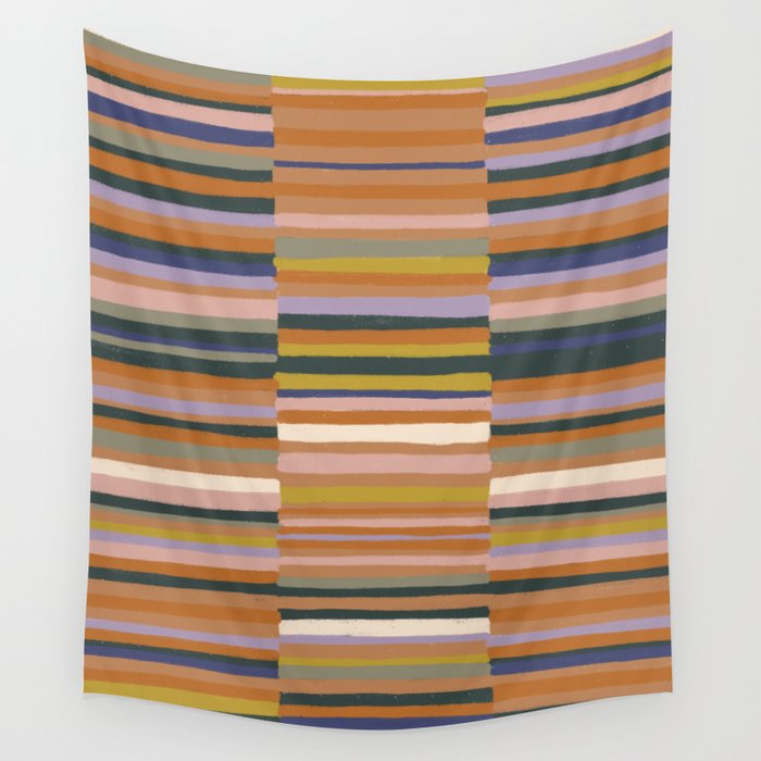 Brown striped pattern Wall Tapestry Gallery Image 4