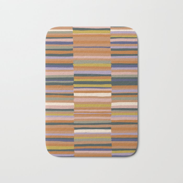 Brown striped pattern Bath Mat Gallery Image 1