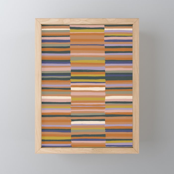 Brown striped pattern Mini Art Print Gallery Image 1