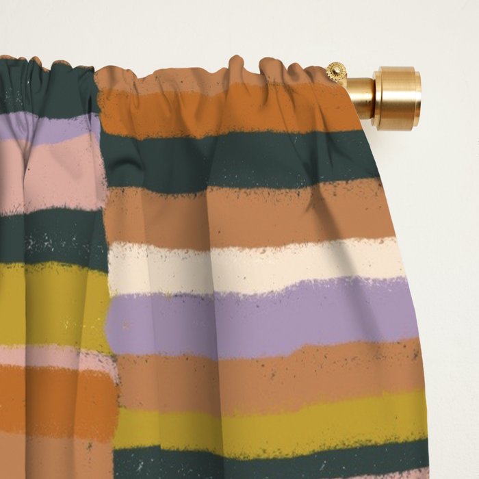 Brown striped pattern Window Curtain Gallery Image 2