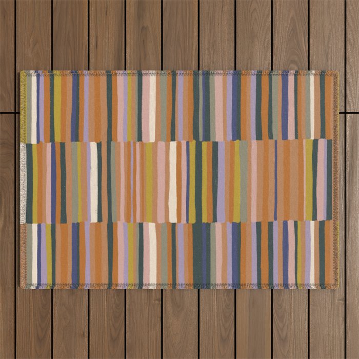 Brown striped pattern Outdoor Rug Gallery Image 1