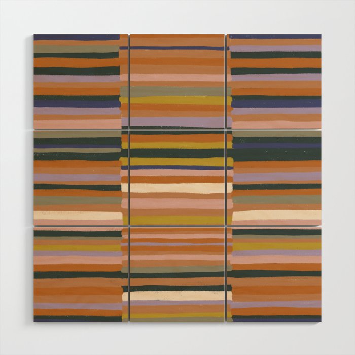 Brown striped pattern Wood Wall Art Gallery Image 1