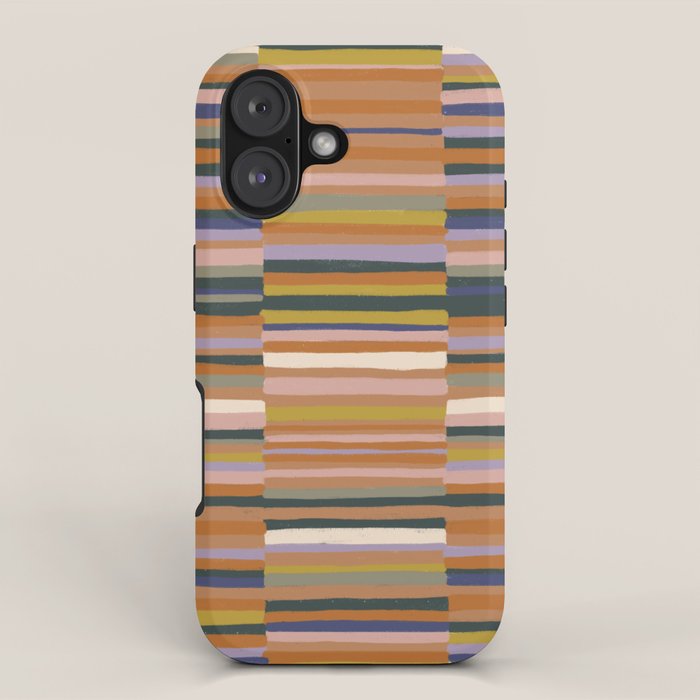 Brown striped pattern iPhone Case Gallery Image 1
