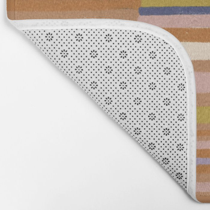 Brown striped pattern Bath Mat Gallery Image 2