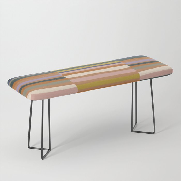 Brown striped pattern Bench Gallery Image 1