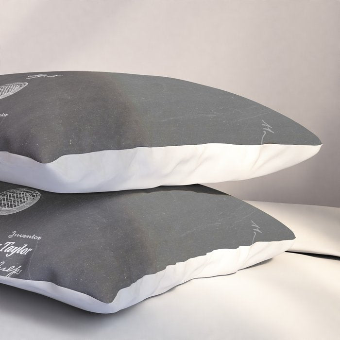 Baseball Bat Patent - Baseball Art - Black Chalkboard Pillow Sham Gallery Image 3