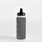 Baseball Bat Patent - Baseball Art - Black Chalkboard Water Bottle Gallery Image 2