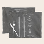 Baseball Bat Patent - Baseball Art - Black Chalkboard Placemat Gallery Image 1