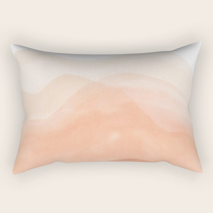 Warm watercolor mountain landscape Rectangular Pillow Gallery Image 1