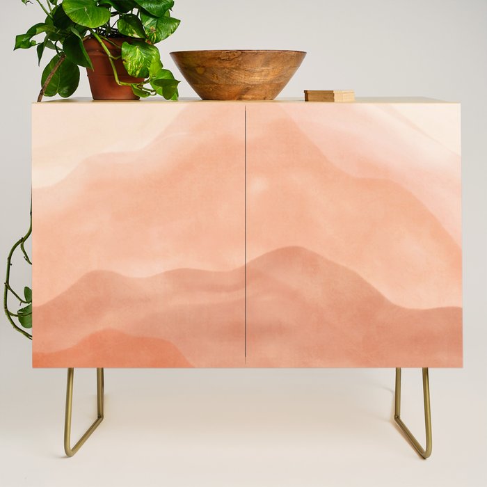Warm watercolor mountain landscape Credenza Gallery Image 1