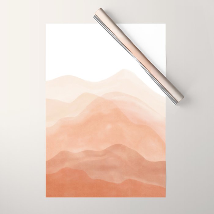 Warm watercolor mountain landscape Wrapping Paper Gallery Image 1