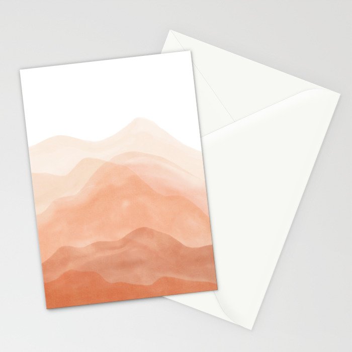 Warm watercolor mountain landscape Stationery Card Gallery Image 2